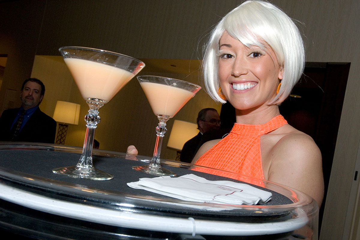 Models served creamsicle flavored “Tangerine Dream” drinks and greeted guests to a soundtrack of sleep themed songs such as “Wake Me Up Before You Go-Go” and the Beatles’ “Hard Days Night”.
